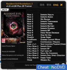 Resident Evil: Revelations 2    Trainer +20 v1.0 - v4.00 {FLiNG}