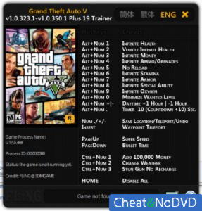 Grand Theft Auto 5  Trainer +18 GTA V 1.0.323.1 - 1.0.350.1 {FLiNG}