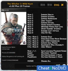 The Witcher 3: Wild Hunt   Trainer +19 v1.01 - 1.02 {FLiNG}