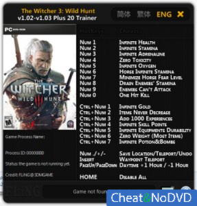 The Witcher 3: Wild Hunt   Trainer +12 v1.02 - 1.03 {FLiNG}