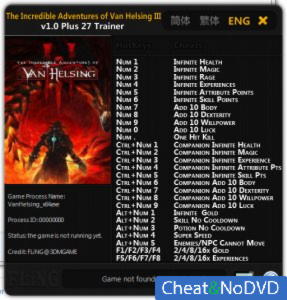 The Incredible Adventures of Van Helsing 3  Trainer +27 v1.0 64 Bit {FLiNG}