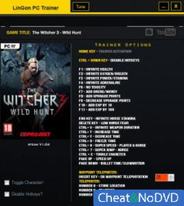 The Witcher 3: Wild Hunt  Trainer +24 v1.04 {LinGon}