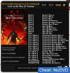 The Incredible Adventures of Van Helsing 3  Trainer +27 v1.0 - 1.01 64 Bit {FLiNG}