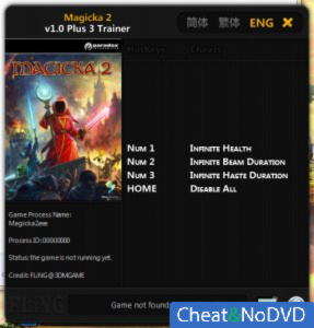 Magicka 2  Trainer +3 v1.0 {FLiNG}