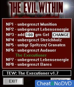 The Evil Within  The Executioner  Trainer +8 v1.7 {dR.oLLe}