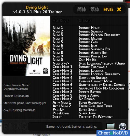 Trainer Dying Light 2. Dying Light 1 трейнер. Dying Light трейнеры 1.35.1.