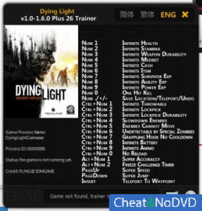 Dying Light  Trainer +26 v1.0 - 1.6.0 {FLiNG}