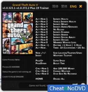 Grand Theft Auto 5  Trainer +18 GTA V 1.0.323.1 - 1.0.372.2 {FLiNG}