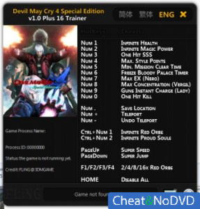 Devil May Cry 4: Special Edition  Trainer +16 v1.0 {FLiNG}