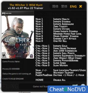 The Witcher 3: Wild Hunt  Trainer +20 v1.02 - 1.07 {FLiNG}