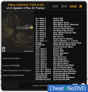 Final Fantasy Type-0 HD  Trainer +31 v1.0 Update 3 {FLiNG}