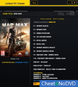 Mad Max  Trainer  +15 v1.01 {LinGon} 