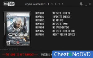 Crysis Warhead  Trainer +7 v1.1.1.7.1.1 {LIRW / GHL}