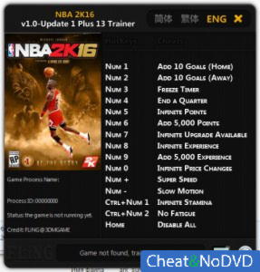 NBA 2K16  Trainer +13 v1.0 Update 1 {FLiNG}