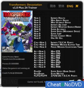 Transformers: Devastation  Trainer +24 v1.0 {FLiNG}