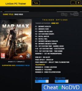 Mad Max  Trainer  +18 v1.1 u2 {LinGon}