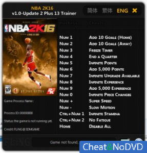 NBA 2K16  Trainer +13 v1.0 Update 2 {FLiNG}