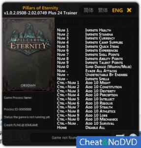 Pillars of Eternity  Trainer +24 v1.0.2.0508 - 2.02.0749 {FLiNG}