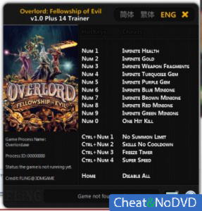 Overlord: Fellowship of Evil  Trainer +14 v1.0 {FLiNG}