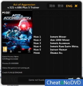 Act of Aggression  Trainer +5 v521 - 686 {FLiNG}