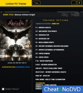 Batman: Arkham Knight  Trainer +17 Update 28.10.2015 {LinGon}