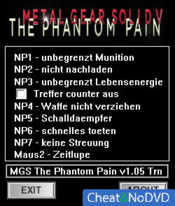 Metal Gear Solid 5: The Phantom Pain Trainer +7 v1.05 {dR.oLLe}