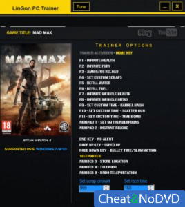 Mad Max  Trainer  +18 v1.1 u4 {LinGon}