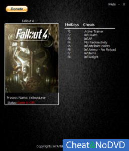 Fallout 4  Trainer +8 v1.0 {MrAntiFun}