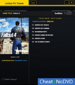 Fallout 4  Trainer +6 v1.01 {LinGon}