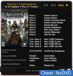 Assassin's Creed: Syndicate  Trainer +17 v1.12 {FLiNG}