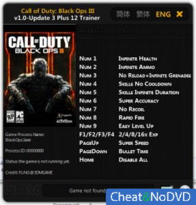 Call of Duty: Black Ops 3  Trainer +12 v1.0 - Update 3 {FLiNG}