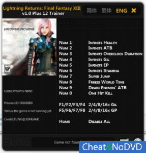 Lightning Returns: Final Fantasy 13  Trainer +12 v1.0 {FLiNG}