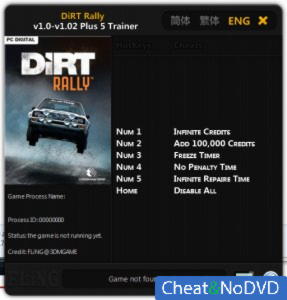 DiRT Rally  Trainer +5 v1.0 - 1.2 {FLiNG}