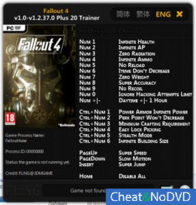 Fallout 4  Trainer +20 v1.0 - 1.2.37.0 {FLiNG}