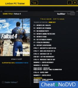 Fallout 4  Trainer +21 v1.2.37 {LinGon}