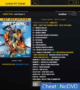 Just Cause 3  Trainer +23 v1.021 {LinGon}