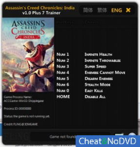 Assassin's Creed Chronicles: India  Trainer +7 v1.0 {FLiNG}