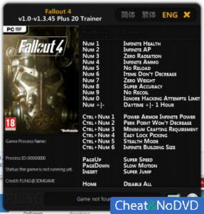 Fallout 4  Trainer +20 v1.0 - 1.3.45 {FLiNG}