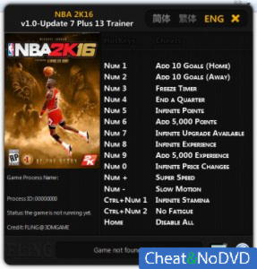 NBA 2K16  Trainer +13 v1.0 Update 7 {FLiNG}