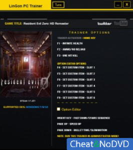 Resident Evil 0 HD Remaster  Trainer +12 v1.01 {LinGon}