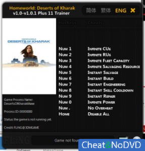 Homeworld: Deserts of Kharak   Trainer +11 v1.0 - 1.0.1: x64 {FLiNG}