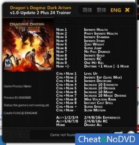 Dragons Dogma: Dark Arisen  Trainer +24 v1.0 Update 2 {FLiNG}