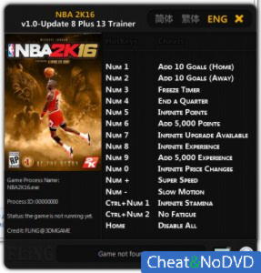 NBA 2K16  Trainer +13 v1.0 Update 8 {FLiNG}