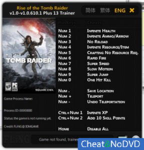 Rise of the Tomb Raider  Trainer +13 v1.0 - 1.0.610.1 {FLiNG}