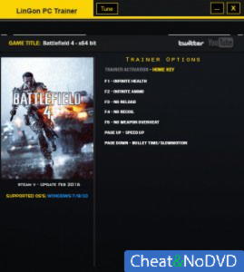 Battlefield 4  Trainer +7 Update Feb 2016: x64 {LinGon}