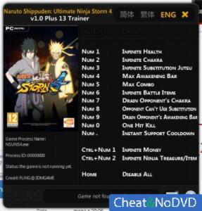 Naruto Shippuden: Ultimate Ninja Storm 4  Trainer +13 v1.0 {FLiNG}