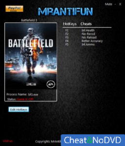 Battlefield 3  Trainer +5 v2.13.2016 {MrAntiFun}