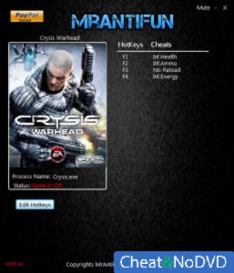 Crysis Warhead  Trainer +4 v1.1.1.711 {MrAntiFun}