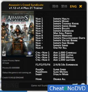 Assassin's Creed: Syndicate  Trainer +21 v1.12 - 1.4 {FLiNG}