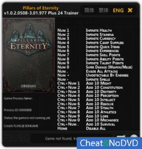 Pillars of Eternity  Trainer +24 v1.0.2.0508 - 3.01.967 {FLiNG}